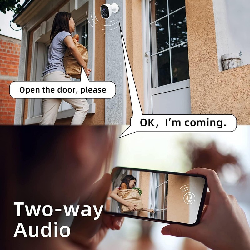 2PACK 2.4G Wifi Outdoor Security Camera Night Vision Wireless 1080P Battary gallery