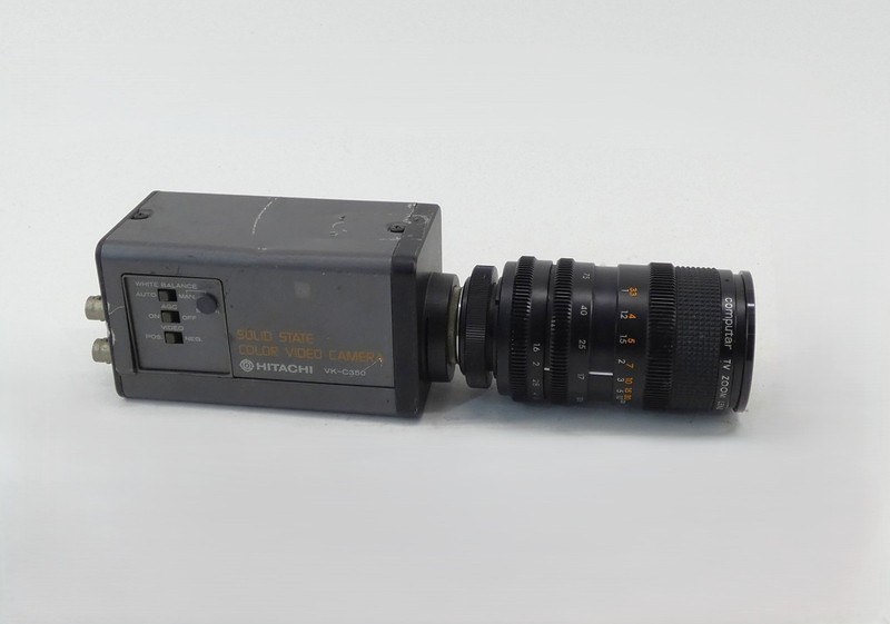 Hitachi VK-C350 Color Video Camera 12VDC Computar 12.5-75mm 1:1.6 Zoom Lens
