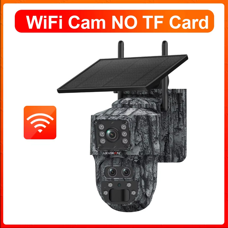 4G Solar Camera 12MP Dual Screen 15X Zoom WiFi Outdoor Hunting Camera Trail Cam