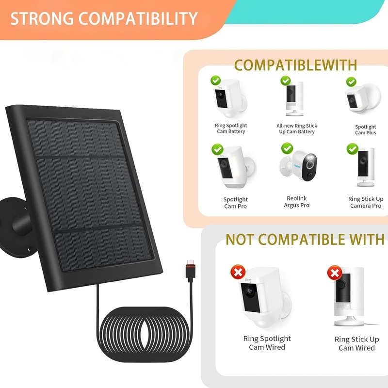 Ring Solar Panel 2-Pack for Spotlight Cam - 10FT Cable gallery