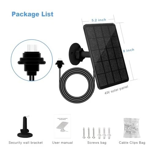 4W Solar Panel for Blink Outdoor 4 (4th Gen) Camera, for blink 4rd Gen(1 Pack) gallery