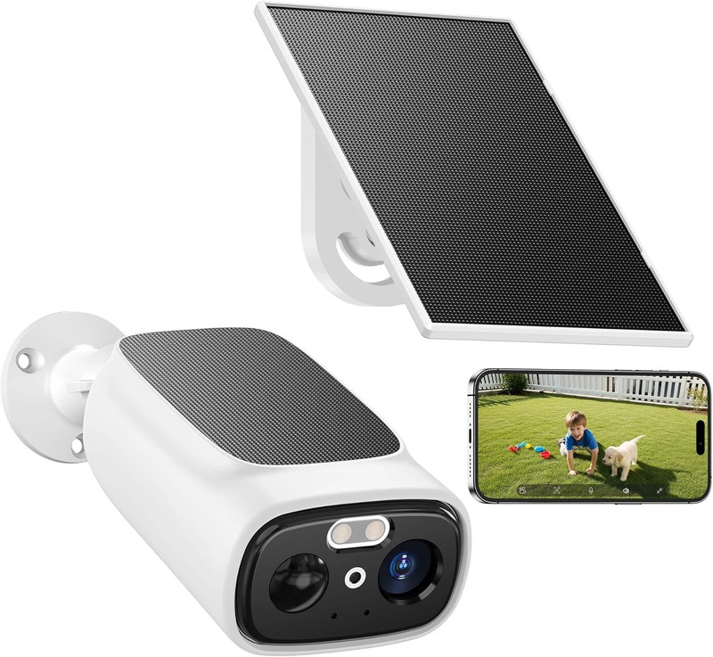 5Ghz WiFi Solar Camera Outdoor for Home Security with Double Solar Panels 2K