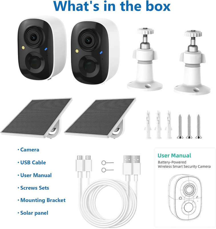 2K Security Camera Wireless Outdoor,Solar Powered Wifi Cameras for Home Security gallery