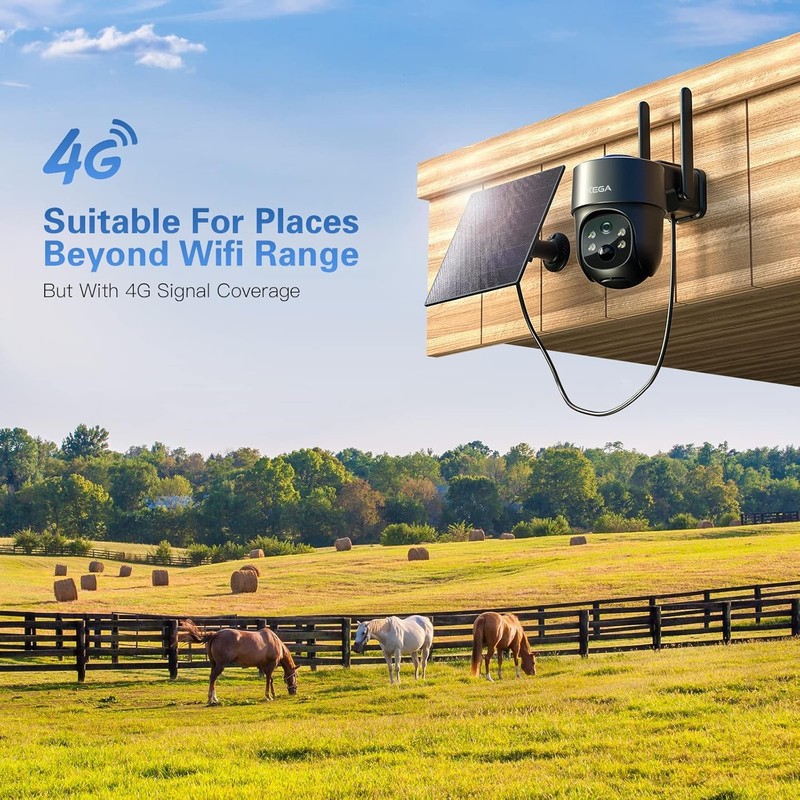 Xega 4G LTE Cellular Security Camera Solar with SIM Card No WiFi gallery