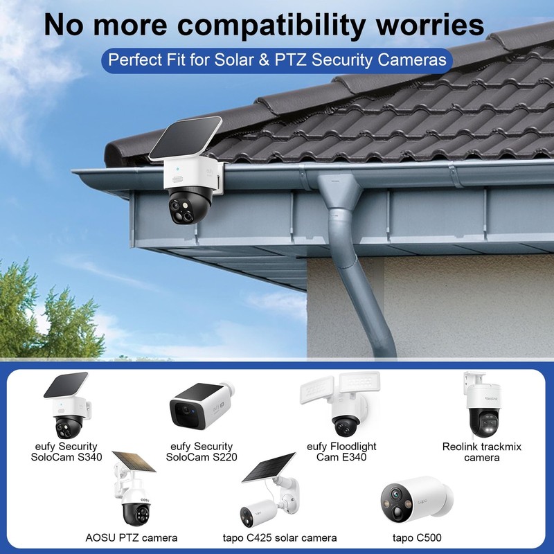 Gutter Mount for Security Cameras, Stainless Steel No Drill Bracket gallery