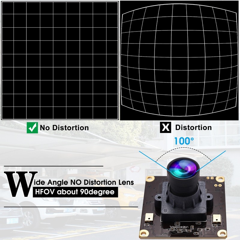 ELP 4K High Speed 3840x2160 MJPEG 30fps USB Camera Module w/ No Distortion Lens gallery