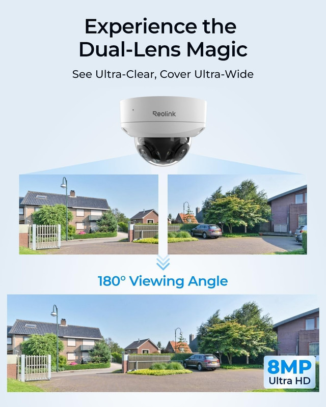 REOLINK 4K 8MP 180° Dual-Lens Poe IP Camera, IK10 Vandal-Proof, Person/Vehicle/A gallery