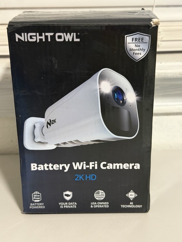 Night Owl 2K Battery Indoor/Outdoor WM-CAM-BWNIP4BU Camera 2Way Radio