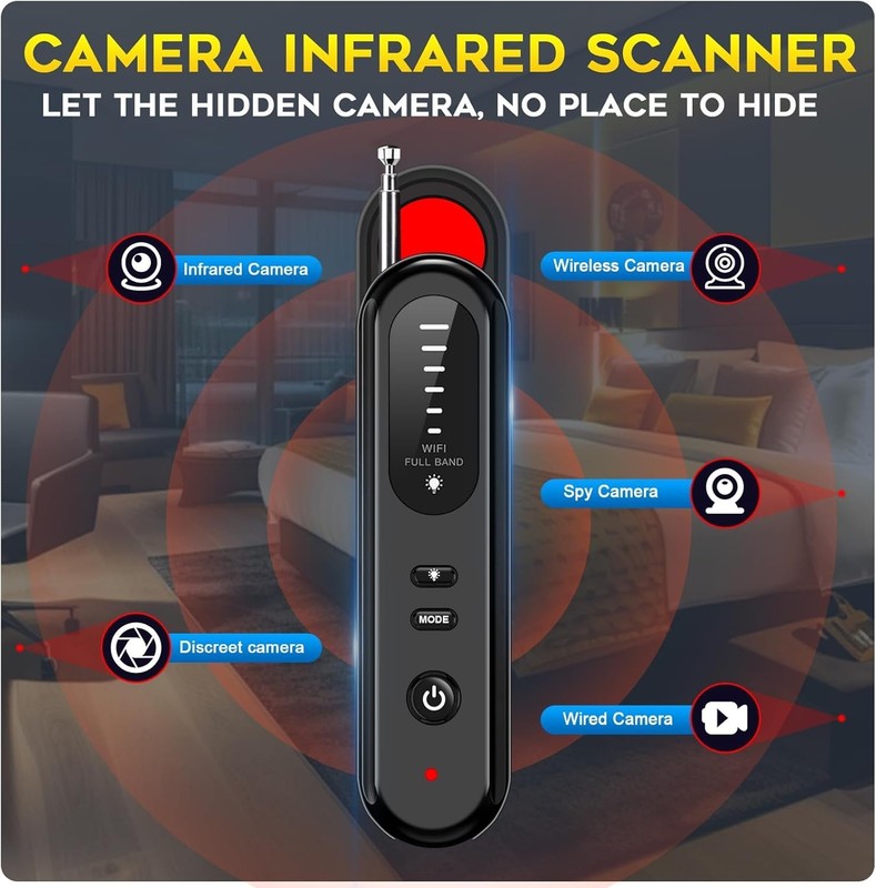 Wireless Hidden Camera Detector - Versatile Privacy Protection for Homes & Cars gallery