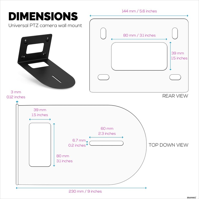 PTZ Camera Wall Mount Bracket Compatible HuddleCam Sony AVIPAS SMTAV FOMAKO gallery