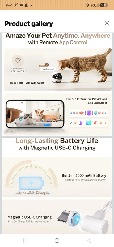 Enabot ROLA Mini 2K Moving Security Camera Smart Home Wireless Companion Robot gallery