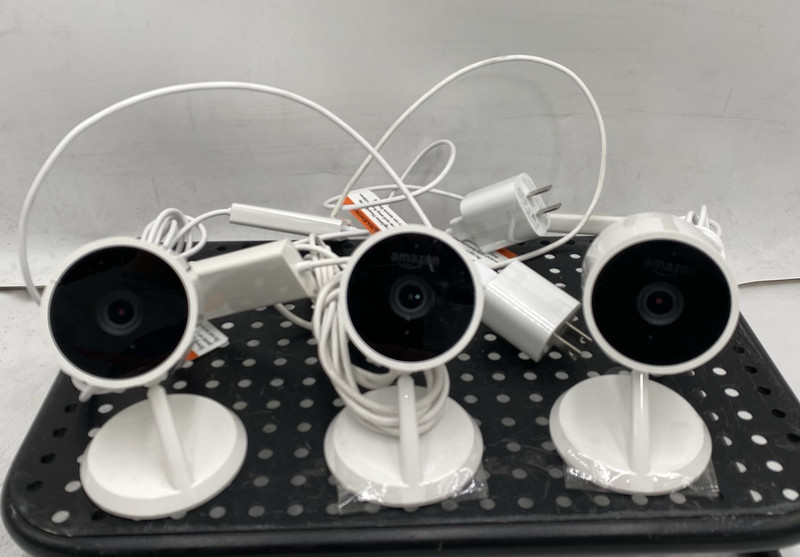LOT OF 3 Amazon Original Cloud Cam 1080p Indoor Security Camera PB04JL White