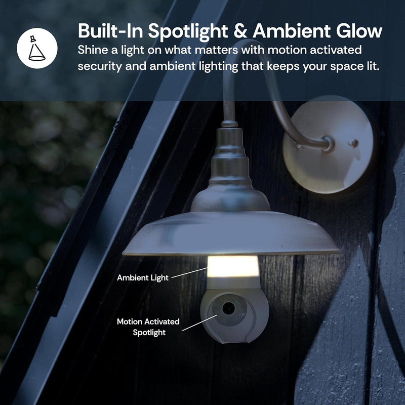 Luna Light Bulb Security Cameras Wireless Outdoor Indoor, 360° Pan Tilt, Color N gallery