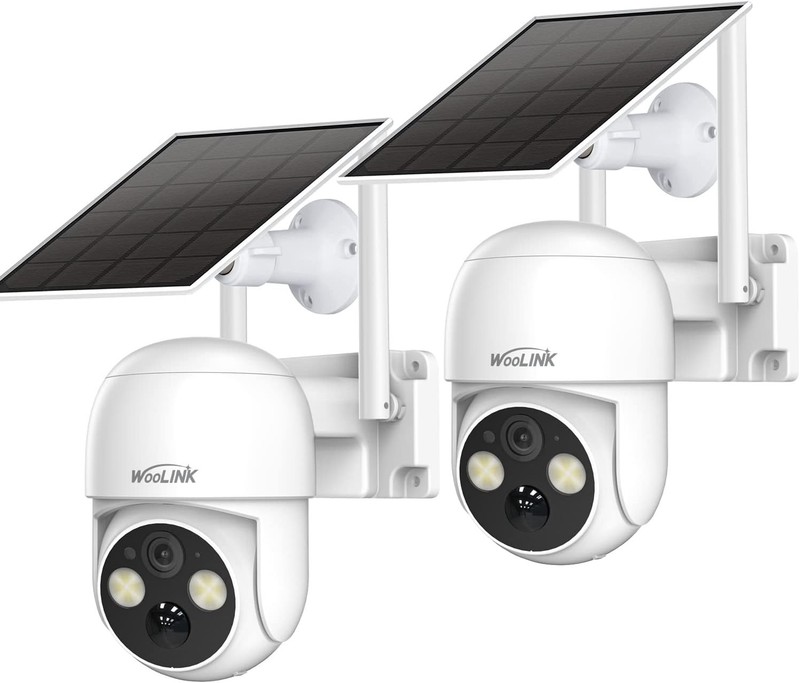 4MP Solar Powered Security Cameras - 2PCS WiFi, Color Night Vision, PIR Alerts gallery