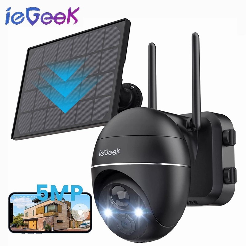 ieGeek Outdoor 5MP PTZ Security Camera 360° Wireless Home Battery WiFi CCTV Cam