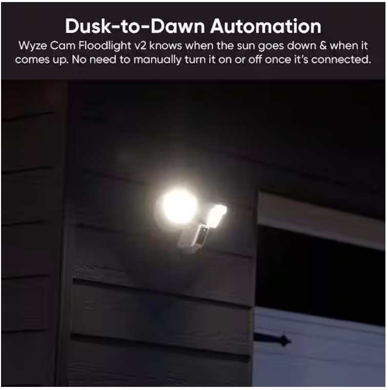 Wyze WYZECFL2 Wired Outdoor Wi-Fi, 2800 Lumen Floodlight Home 2k Security Camera gallery