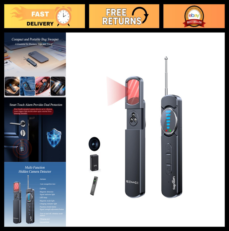 Portable Hidden Camera Detector & GPS Tracker Finder – Bug & Spy Camera Privacy