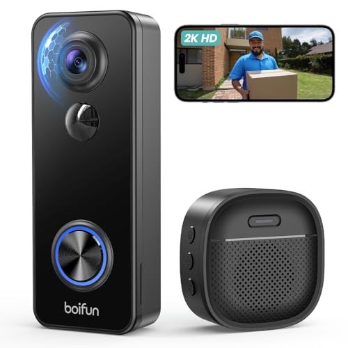 Wireless Video Doorbell Camera, 180° Wide Angle, 2K HD, AI Human Detection, Nigh gallery