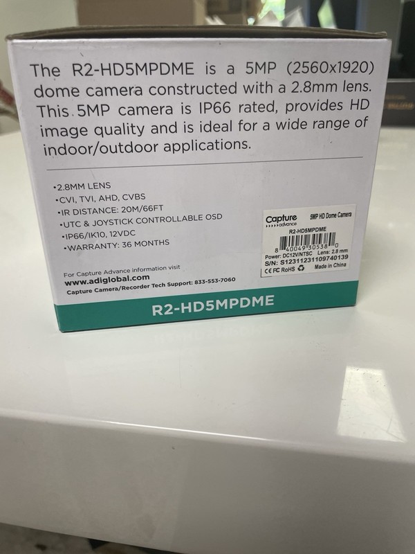 Capture Advance R2-HD5MPDME Fixed Dome Camera 5MP HD IR gallery