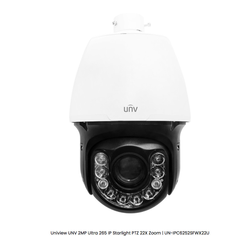 Uniview UNV 2MP PTZ Camera 22X 200m IR distance Alarm Audio I/O ONVIF H.265 IP66