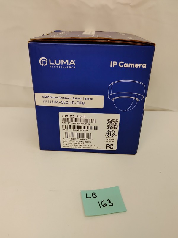 Luma LUM-520-IP-DFB 520 Series 5MP Dome IP Outdoor Camera 2.8mm