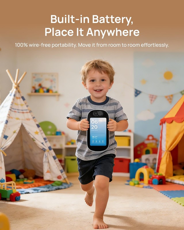 Indoor Security Camera with 4" Screen, 4MP Baby/Elderly Monitor with AI Conve... gallery