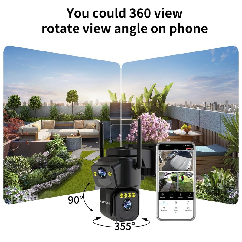 Cameras Outdoor WiFi,5G/2.4G Cameras for Home Solar Power with Dual Lens,Moti... gallery
