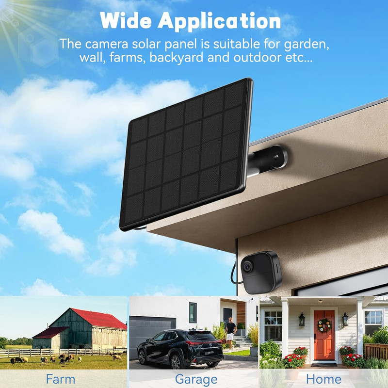 6W Solar Panel for Blink Cameras with Adjustable Mount and 10Ft Cable (2 Pack) gallery