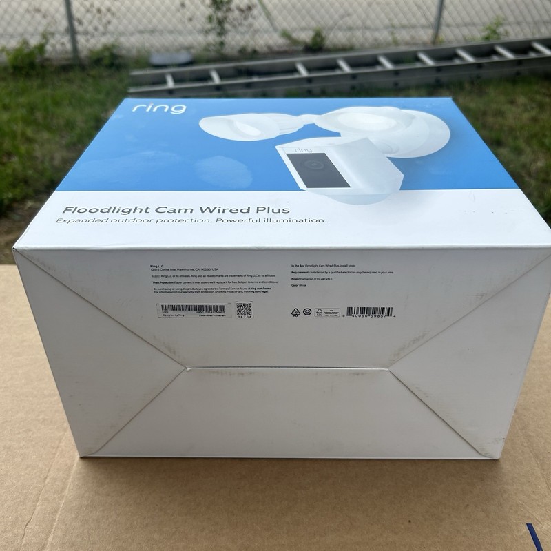 Ring Floodlight Cam Plus Outdoor Wired 1080p FHD Surveillance Camera White - NEW gallery
