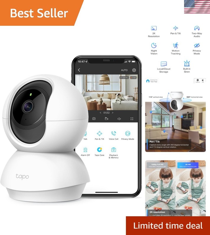 Home Security Camera with Motion Detection, Night Vision & Alexa Compatibility