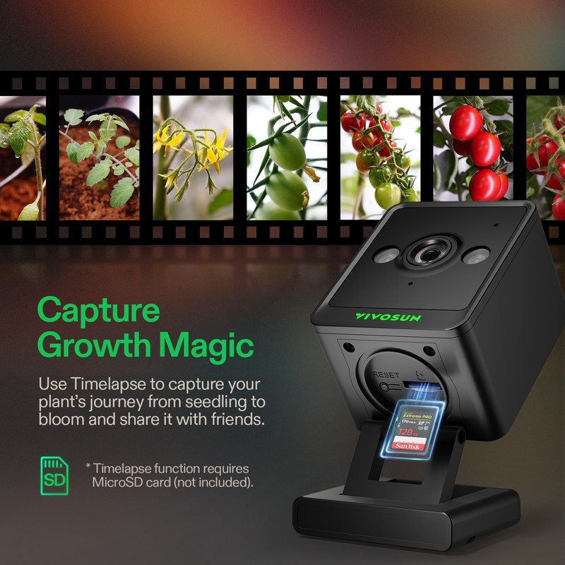 VIVOSUN GrowCam C4 2K QHD Smart WiFi Camera Plant Monitor Timelapse Night Vision gallery
