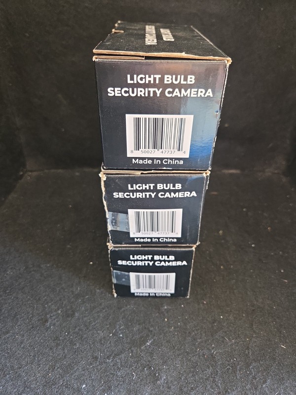 Lot Of 3 WiFi Light Bulb Security Cameras Wireless 360° Pan Tilt New In Box gallery