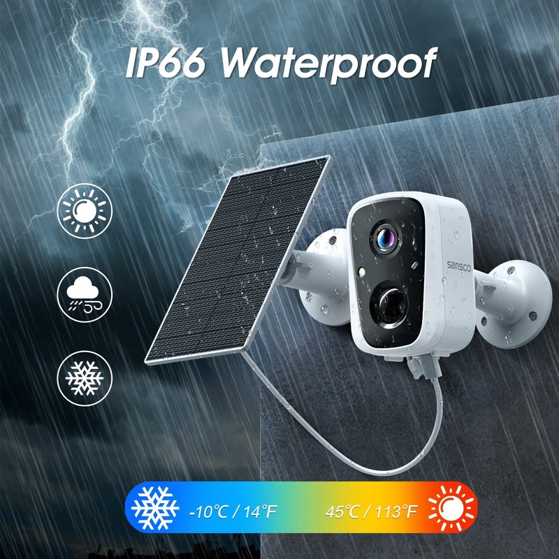 2k 4MP Solar Wifi Security Camera Wireless 2-Way Audio Color Night Vision PIR gallery