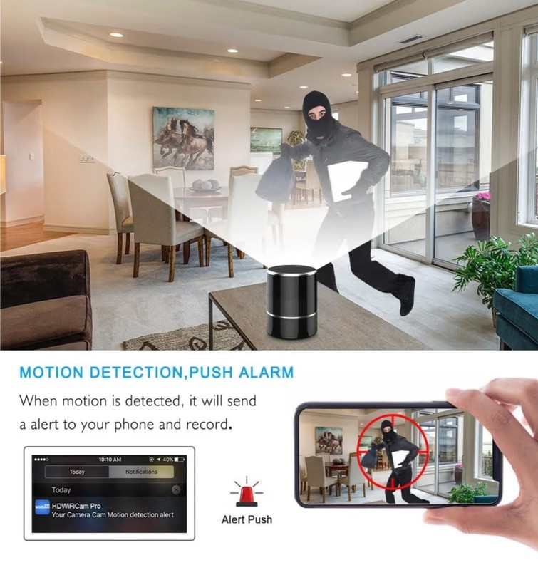 Security Camera Motion Activated with Bluetooth Speaker, 270° Angle - Monitor - gallery