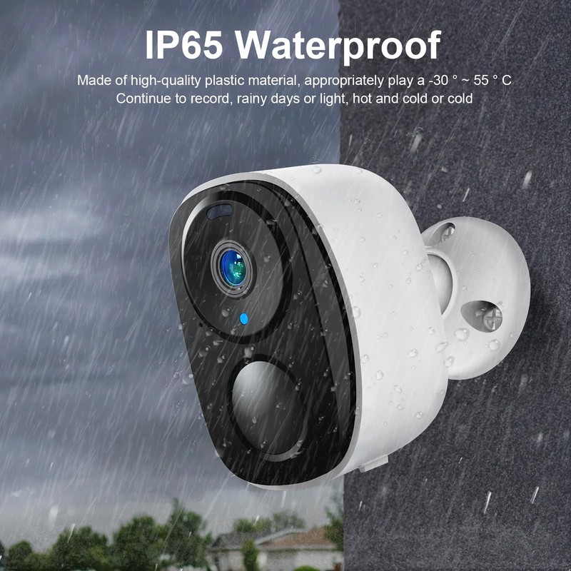 2K 3MP Outdoor Wireless Security Camera Support Pairing Via Bluetooth, Rechar... gallery