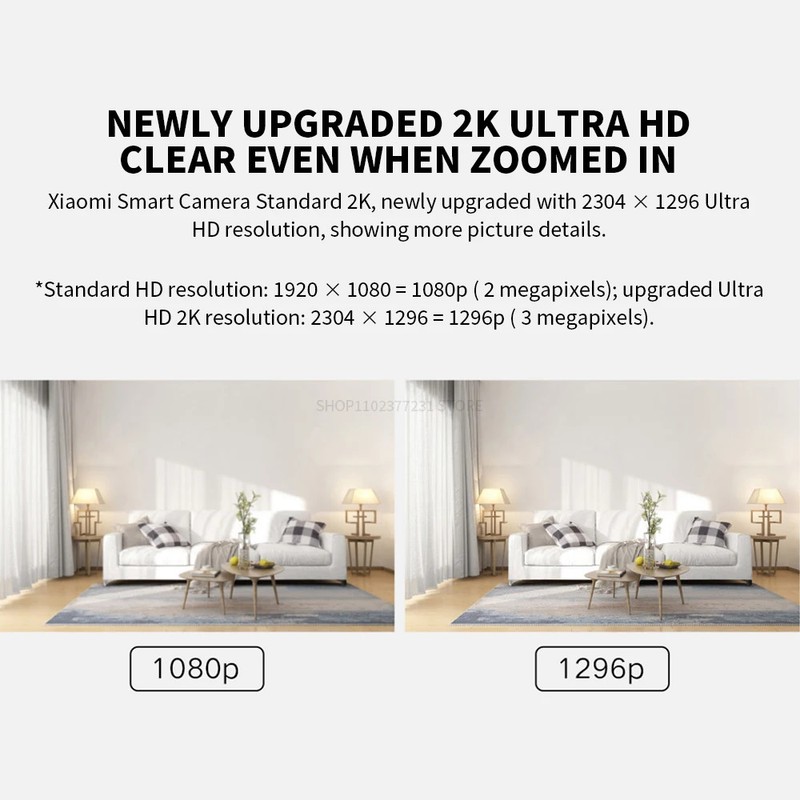 XIAOMI Smart IP Camera 2K HD Infrared Night Vision AI Alarm WiFi gallery