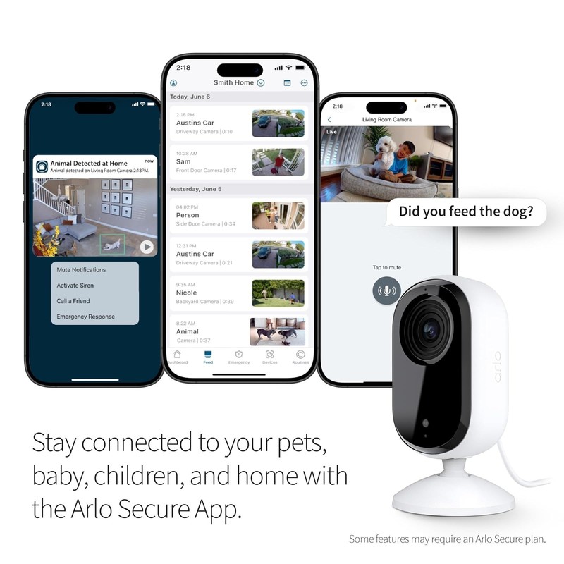 Arlo Essential Indoor Security Camera 1080p HD Wi-Fi White VMC2060 gallery