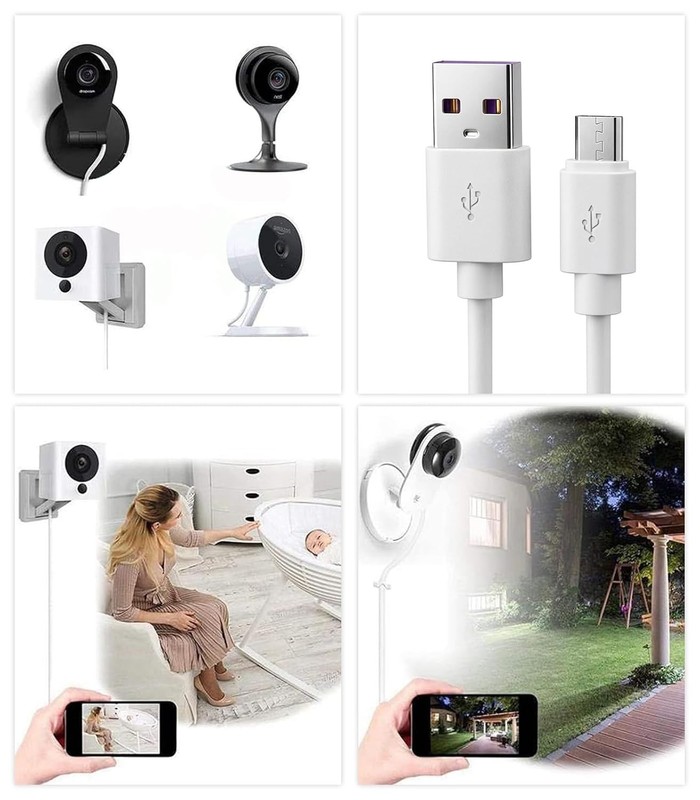 12 Foot Power Cable for Wyze Nest Blink Cameras gallery