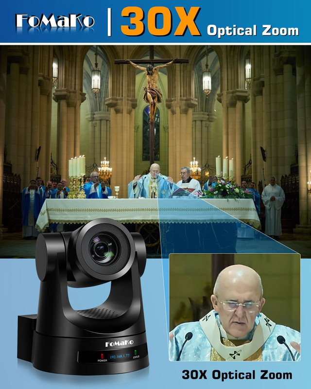 30X Optical Zoom PTZ Camera HDMI HDMI PTZ Camera, for News Anchor Studio and The gallery
