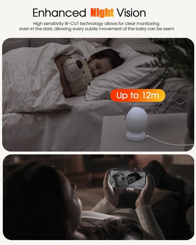 4MP Indoor Security Camera,360°Pet Camera Indoor,Baby Monitor with Phone App,... gallery