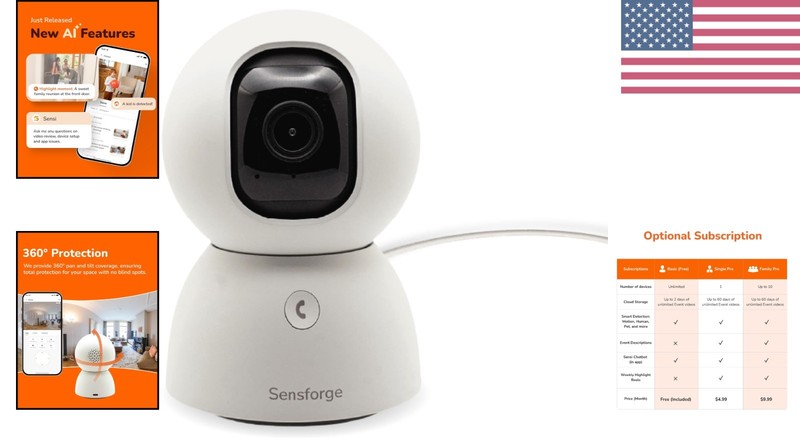 Smart Home 2.5K Camera – Full Coverage, Pet Monitoring & Two-Way Talk gallery