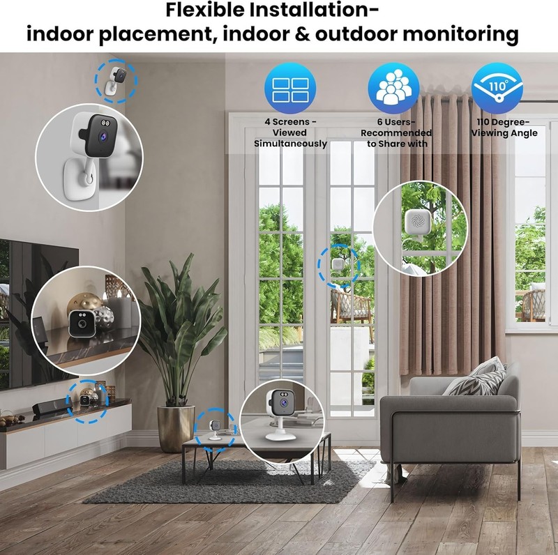 2K Window Camera with 32GB SD Card, 5GHz & 2.4GHz WiFi Indoor Cameras for Hom... gallery