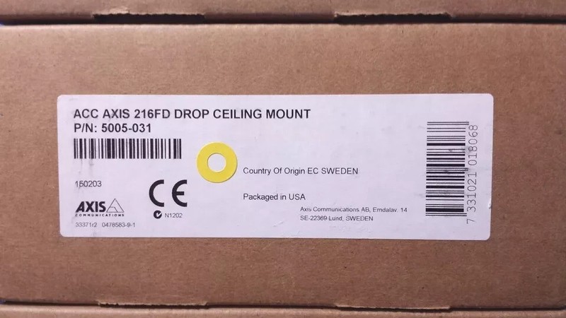 Axis 5005-031 216FD Clear Transparent Camera Ceiling Mount Drop