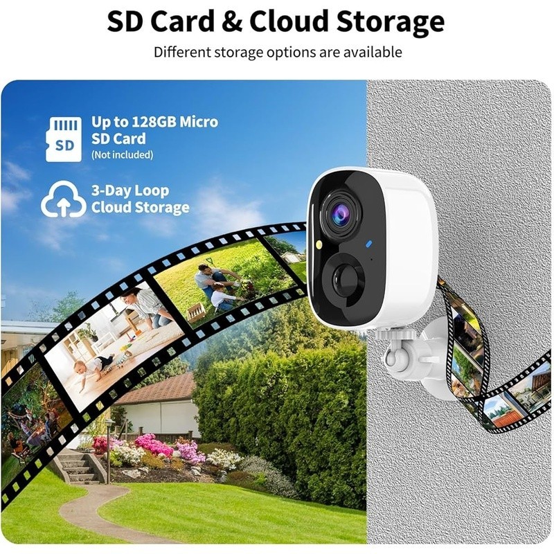 2K UHD Wireless Security Camera Night Vision Two Way Audio Motion Detection New gallery
