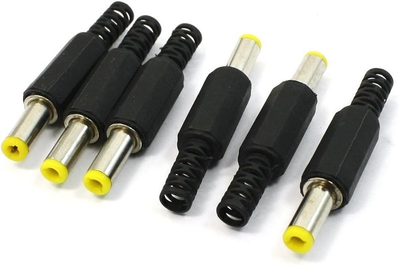 uxcell 5.5×2.5mm DC Male Connector Jack Solder Adapter DIY Barrel Black