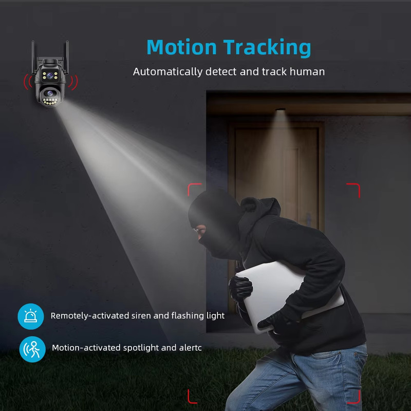 4K 8MP HD Wifi PTZ Camera Outdoor 4MP Dual Lens Dual Screen AI Auto Tracking gallery