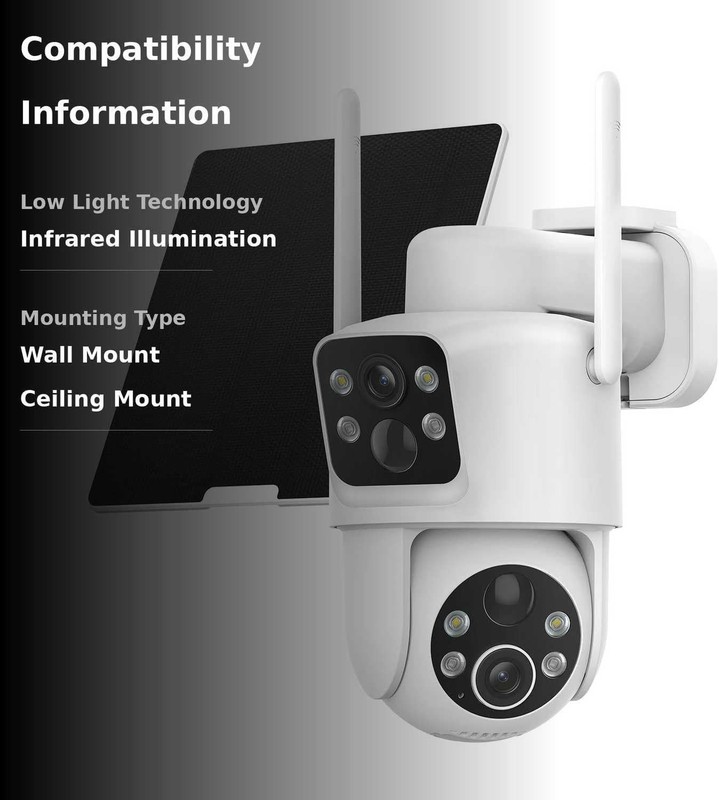 Wireless Outdoor Security Camera with 360° Pan/Tilt, Solar Powered, Easy Install gallery