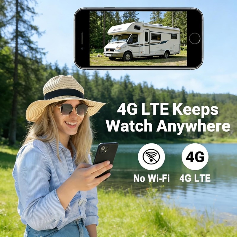 Mini Portable 4G LTE Cellular Security Camera with Magnetic Rotating Mount, 4K H gallery