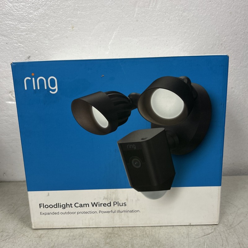 Ring Floodlight Cam Wired Plus Outdoor Wired Full HD Surveillance Camera – Black