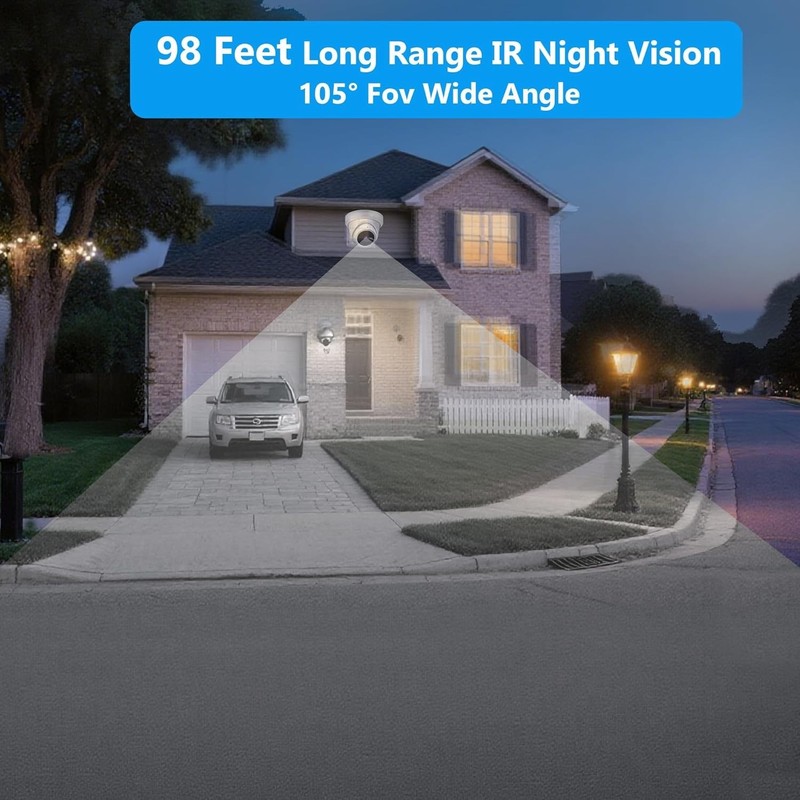 4MP PoE IP IR Night Vision Turret Camera Outdoor/Indoor Metal Housing 2.8mm gallery
